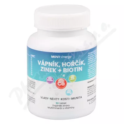 MOVit Wapń-Magnez-Cynk + Biotyna tbl.90