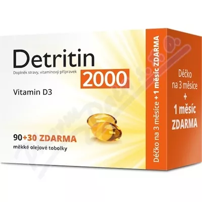 Detritin Witamina D3 2000 IU 90+30 kapsułek miękkich