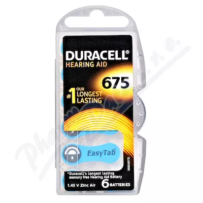 Baterie do aparatów słuchowych Duracell DA675 EasyTab 6 szt