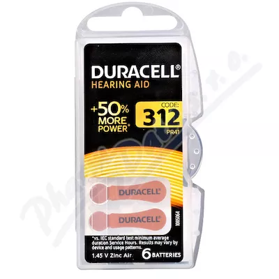 Baterie do aparatów słuchowych Duracell DA312 PR41 6 szt