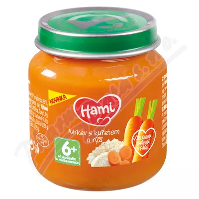 Hami Mrkev s kuřetem a rýží 125g 6M+