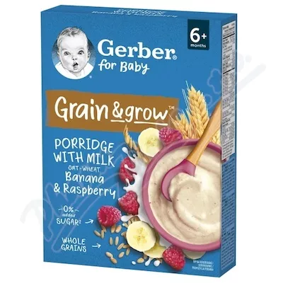 Gerber Ml.kaše pšen.-oves.malina banán 200g 6M+