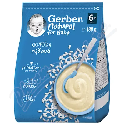 Gerber Natural rýžová krupička 180g 6M+