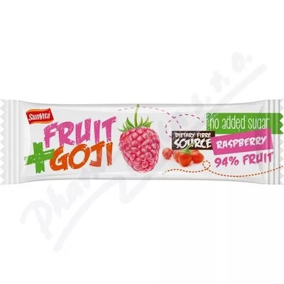 Sunvita Fruit+Goji ovocná tyčinka malina 30g