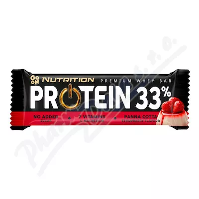 GO ON Protein.tyčinka 33% panna cotta př.jahod.50g