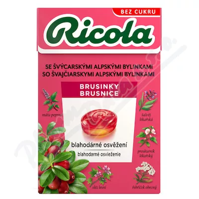 RICOLA Żurawina bez cukru 40g