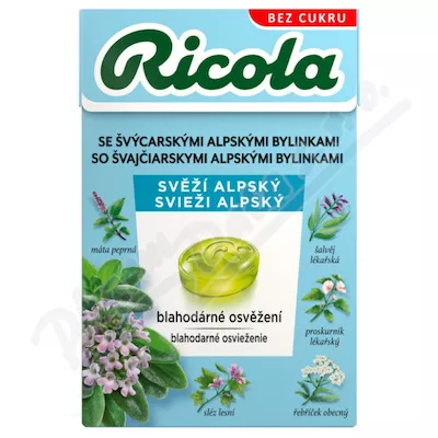 RICOLA Fresh alpine bez cukru 40g