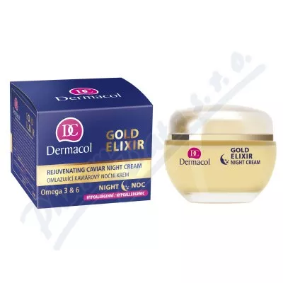 Dermacol Gold Elixir odmładzający kawiorowy krem na noc 50ml - odličování,odličování obličeje,čištění obličeje,čistění pleti,